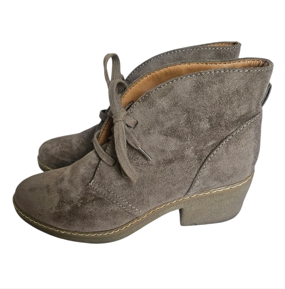 Universal Thread Suede Lace Up Ankle Boots - Pewter 8.5
